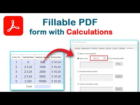 How to create a fillable PDF form with calculations in Adobe Acrobat Pro DC