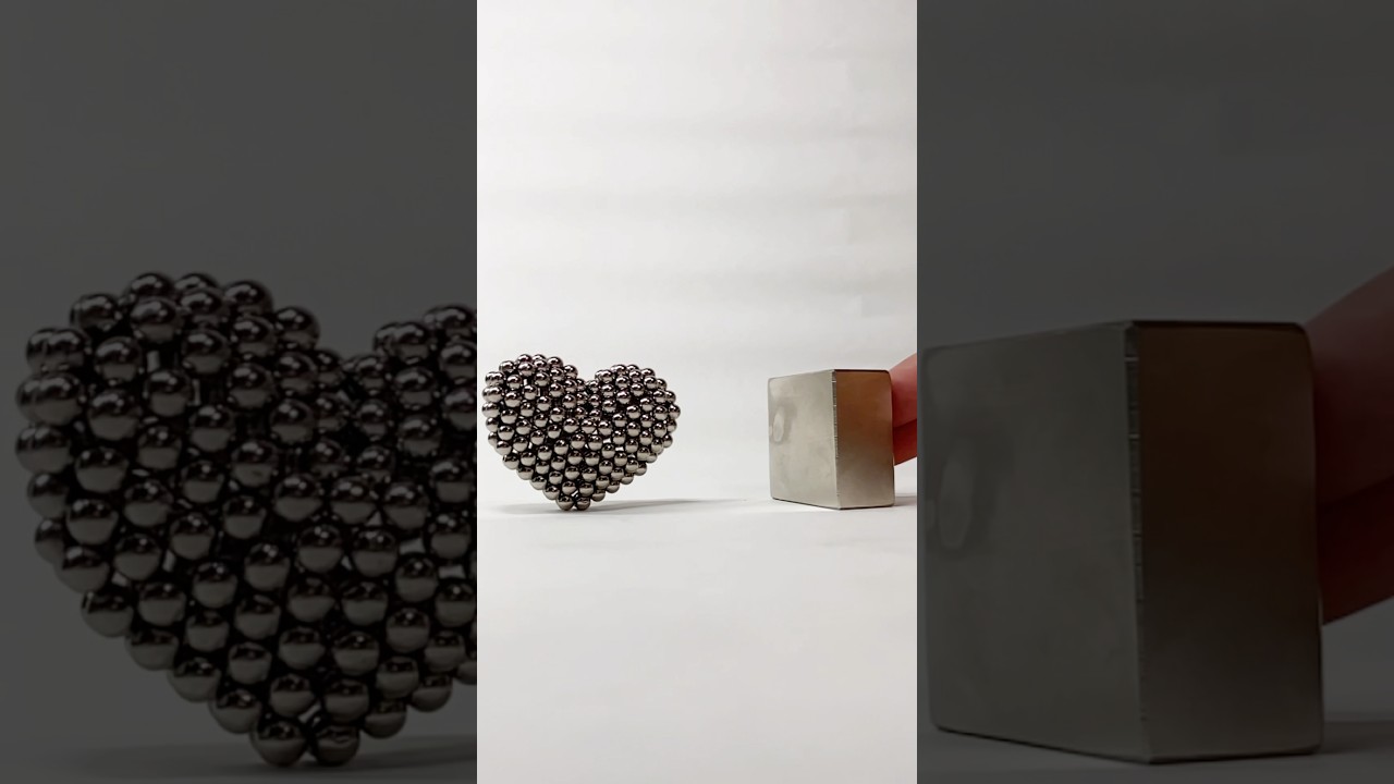 ピラミッド&ハート VS 最強の磁石 #asmr #magnet #shorts