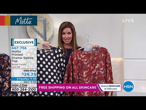 Motto Printed DramaSleeve Top