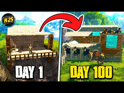 I Survived 100 Days in HARDCORE ARK The Island... Here's what Happened 😬