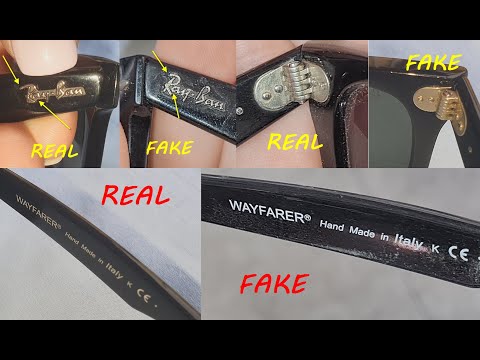 Ray Ban Wayfarer real vs fake. How to spot fake Ray Ban Wayfarer RB2140 eye glasses
