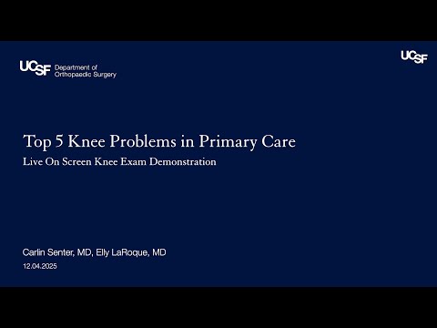 Top 5 Knee Problems in Primary Care Live On Screen Knee Exam Demonstration