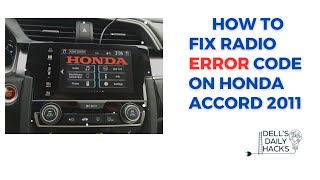 How to fix radio error code on Honda Accord 2011