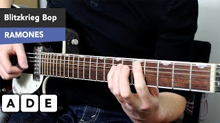 EASY 3 Chord Punk Guitar Song - Blitzkreig Bop Guitar Lesson - The Ramones