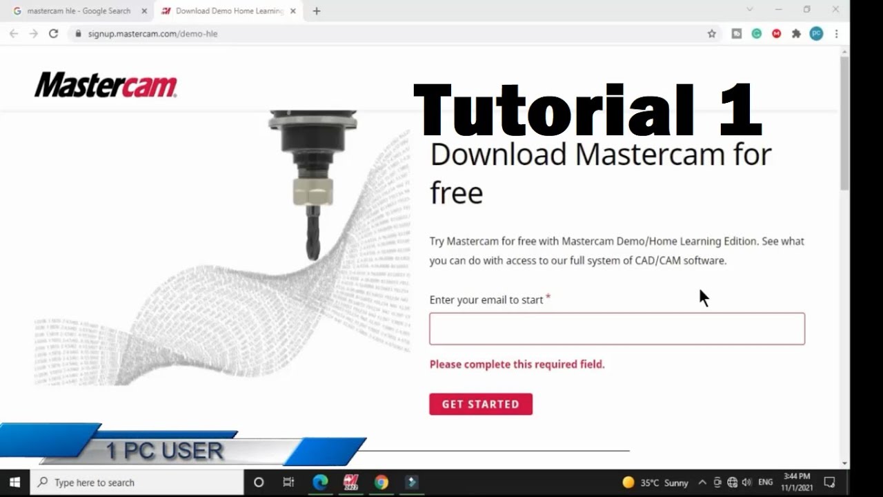Mastercam 2022 tutorial - Introduction