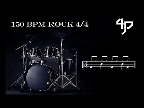 Drum track 4/4 - 150 BPM - Rock