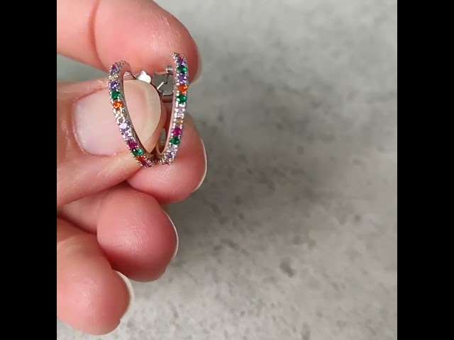Vídeo relacionado con Adramata Pendientes de Aro Corazón Plata de Ley 925 Hipoalergénicos Colgantes Chapados en Oro de 14