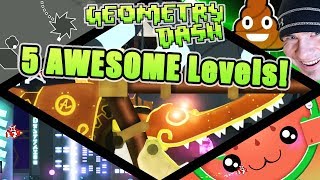 Geometry Dash 5 AWESOME Levels [SummerTide, A Daydream Journey, Emoji Island, Flight, Distinct]