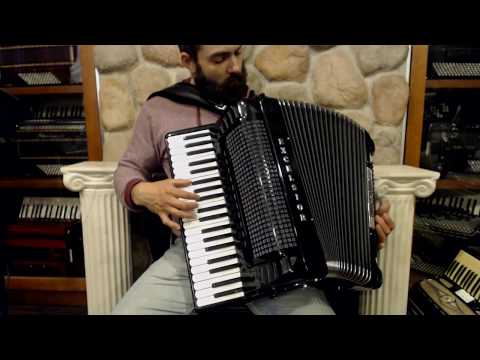 4063 - Black Excelsior 911 Piano Accordion LMMH 41 120 $2999