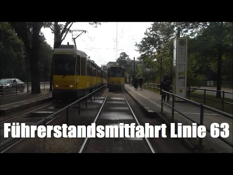 Führerstandsmitfahrt Straßenbahn Berlin Linie 63 Haeckelstr. - Hirtestr.