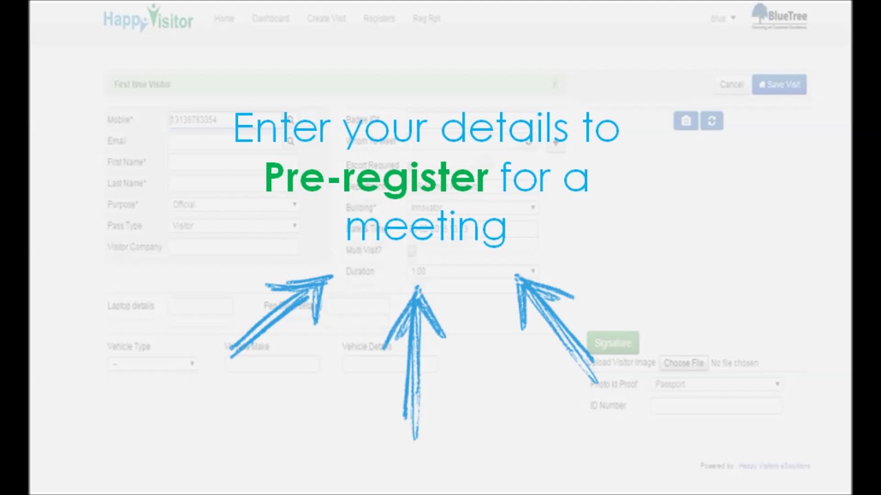 Happy Visitor : How to create visit?