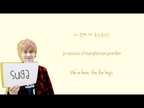 BTS - 흥탄소년단 (fun boys)  {Color coded lyrics Han|Rom|Eng}