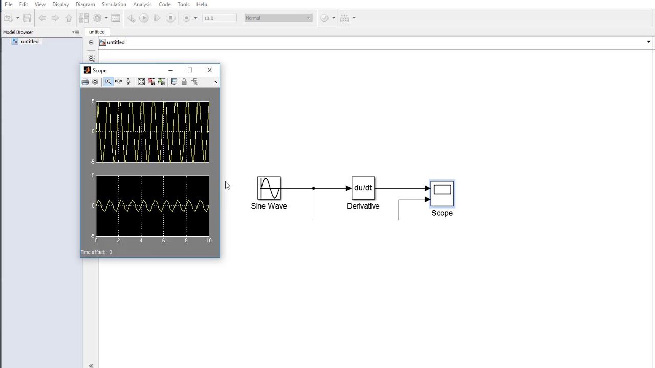 How to use MATLAB Simulink derivative block