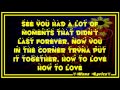 How To Love Lyrics - Lil Wayne - Megan Nicole ...