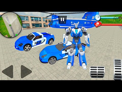 US Police Car Robot Transform Airplane Helicopter Transport Simulator - Android Gameplay
