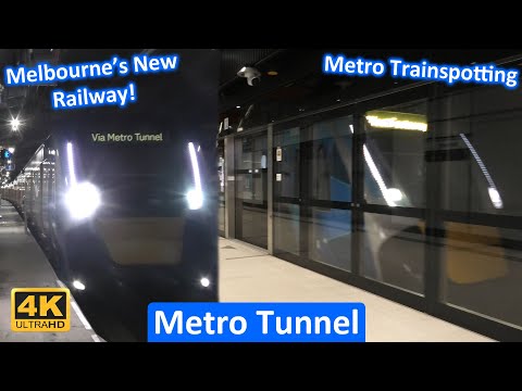Trains in the Metro Tunnel! Trainspotting in Melbourne's New Underground Railway! [4K]