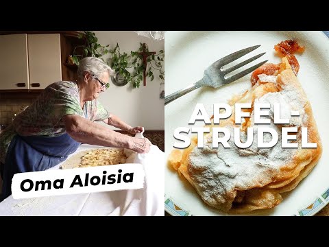 Handgezogener Apfelstrudel von Oma Aloisia - Rezept Video - Cooking Grannies