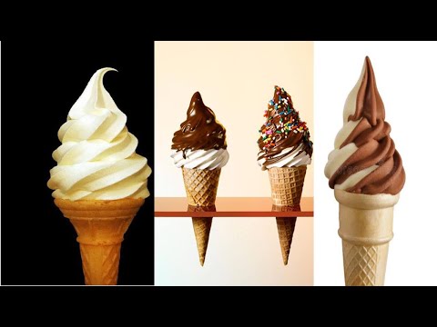 Homemade Soft Serve Vanilla And Strawberry Ice Cream/SORVETE DE BAUNILHA E MORANGO EM CASA