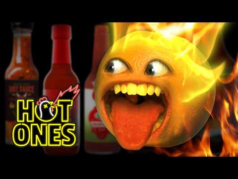 辛い手羽先を食べていたらオレンジが燃え出した｜Hot Ones (Annoying Orange Starts on Fire While Eating Spicy Wings | Hot Ones)