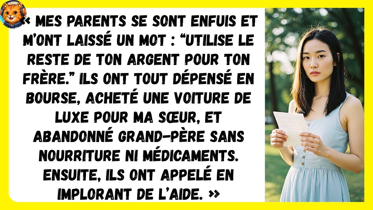 MES PARENTS SE SONT ENFUIS ET M’ONT LAISSÉ UN MOT : UTILISE TON ARGENT POUR TON FRÈRE. PUIS M'ONT...