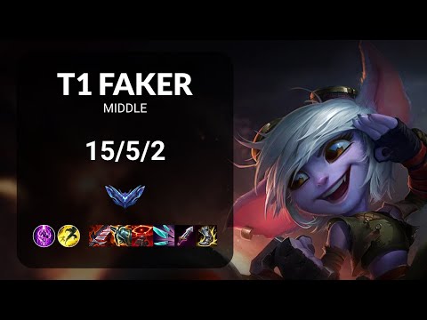 T1 Faker Tristana vs Zed MIDDLE - KR  Patch 13.15