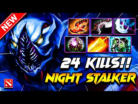 Dota 2 NIGHT STALKER Gameplay | ( x24 Kills!! ) Night Stalker DOTA 2 Carry Build Pro Gameplay 7.39