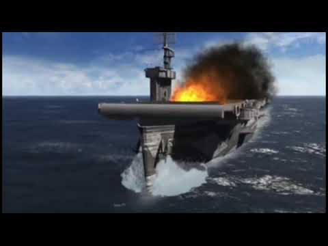 USS St. Lo (CVE-63) And Mitsubishi A6M2 Zero Hundimiento-Animación 