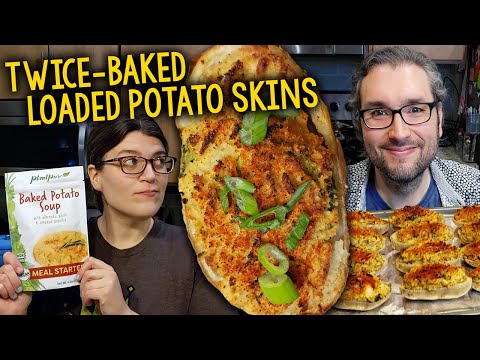 Recipe: Twice-Baked Loaded Potato Skins + PlantPure Baked Potato Soup (Oil-Free, Vegan)