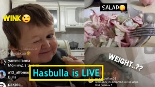 Hasbulla eating and playing in his IGLive || weight of mini hasbulla