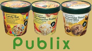 Publix Ice Cream: Candy Bar, Hot Honey Mascarpone Praline & Chocolate Stout Pretzel Blitz Review