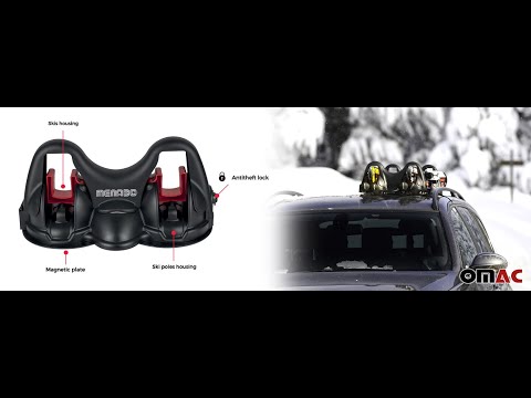 MENABO HIMALAYA 2 Pieces Magnetic Skis Racks Roof Mount Carrier