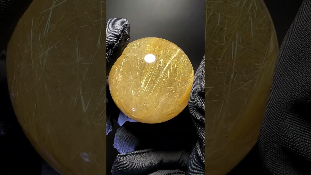 [高品質]ブラジル産ゴールドルチルクォーツ丸玉/スフィア（球体直径51.9mm）★現品動画あり-slide-youtube