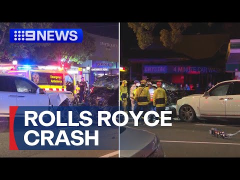 Allegedly drunk young woman crashes Rolls Royce into celebrity chauffeur | 9 News Australia