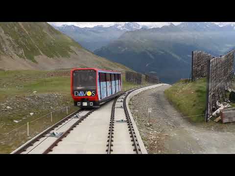 Standseilbahn Parsennbahn 1.August 2014 / Fahrt zum Weissfluhjoch / Weissfluhgipfel