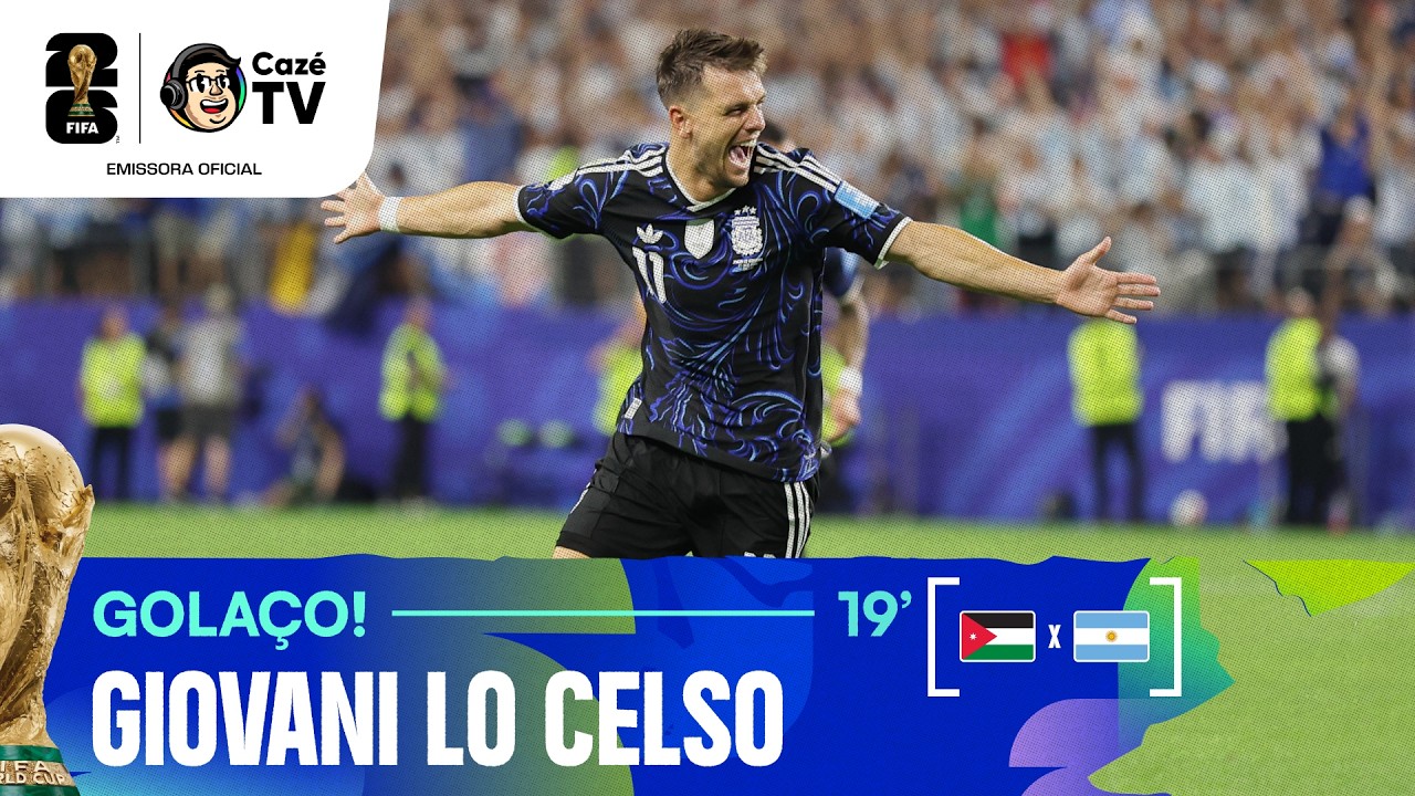 GOLAÇOOOO! LO CELSO BATE FALTA COM PERFEIÇÃO E ABRE O PLACAR PARA A ARGENTINA CONTRA A JORDÂNIA