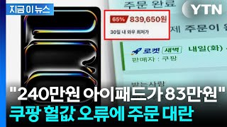 아이패드 ‘가격 오류’에 주문대란 벌어진 쿠팡...실제 배송 후기도 [지금이뉴스] / YTN