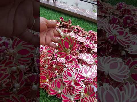 Pink and goldern wood lotus hangings, for decoration, size: ...