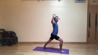 Baxter Bell Yoga: Mini Vinyasa 96: Dynamic Warrior 1 with Bird Wings and a Strap