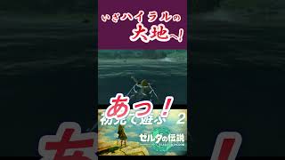 【ティアキン】空から陸へ華麗に降り立とうとしたけど、足を滑らせて溺れるダサイ英雄 #shorts