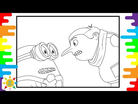 Minions and Dru Coloring Page | How to Color Minions | Kovan & Alex Skrindo - Into The Wild