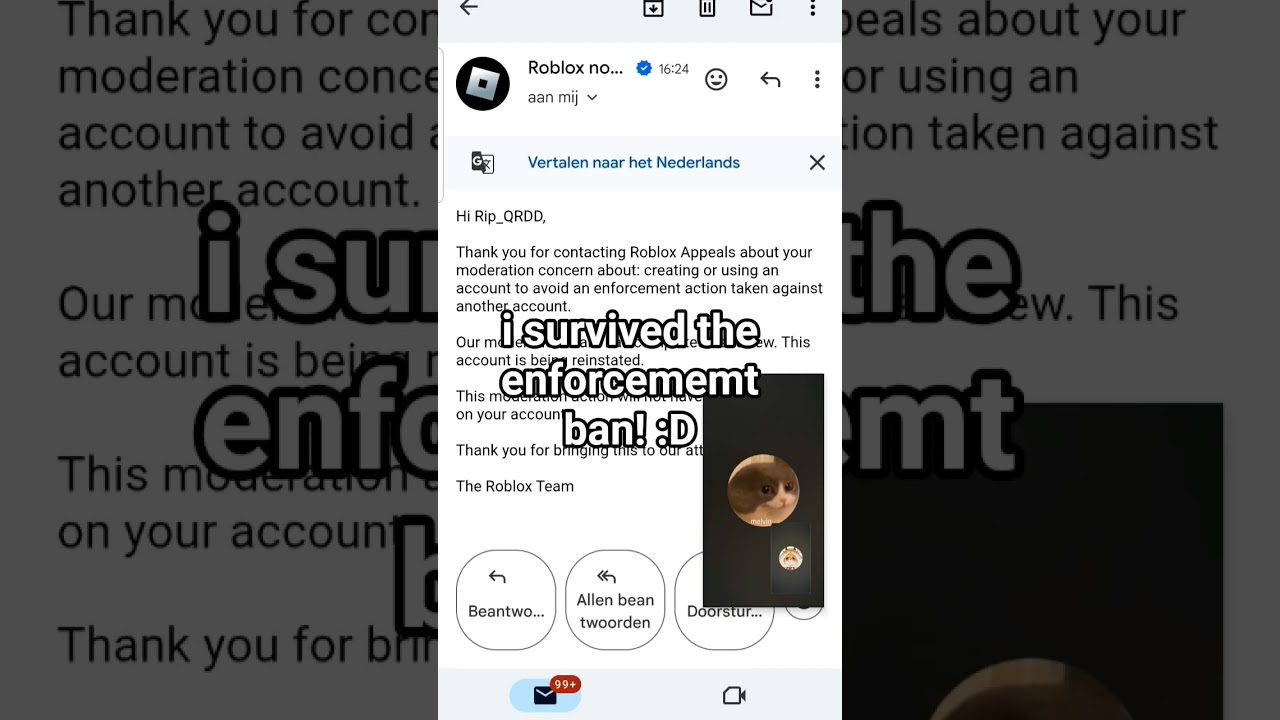 I SURVIVED THE ENFORCEMENT BAN! #robloxmoderation