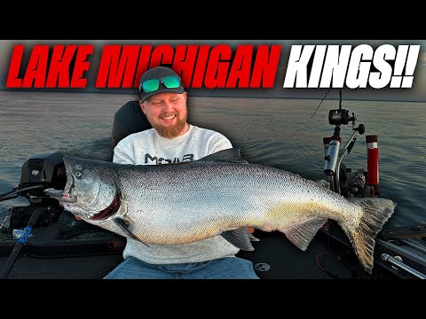 Chasing Monster King Salmon on Lake Michigan - NEW PB !