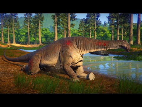 🌍 Jurassic World Evolution - Gorgosaurus Couple Hunting Herd of Nigerasaurus in Woodland Environment
