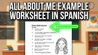 All about me example worksheet in Spanish #spanish #español