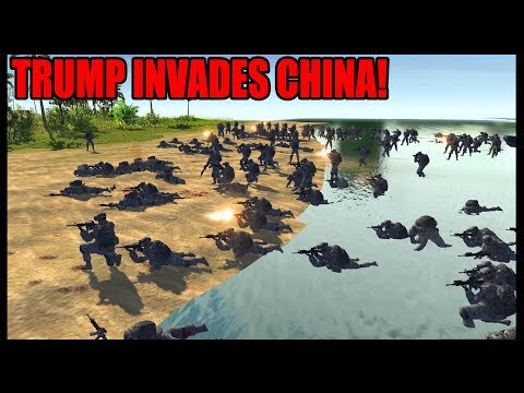 TRUMP INVADES CHINA ~ US Beach Landing - Red Rising Men of War Mod