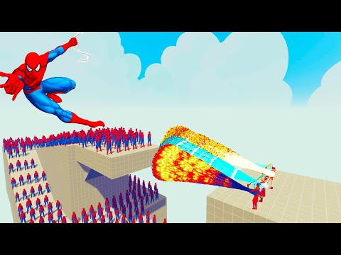 100x SPIDERMAN + 2x GIANT vs 3x EVERY GOD - Totally Accurate Battle Simulator TABS