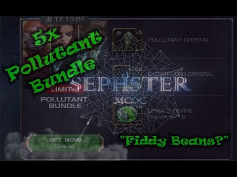 5x Pollutant Bundle - Crystal Opening! - Fiddy Beans - MCOC
