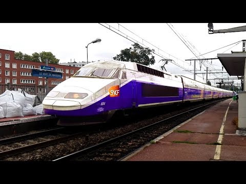TGV DUPLEX à la gare du VERT de MAISONS (Paris)