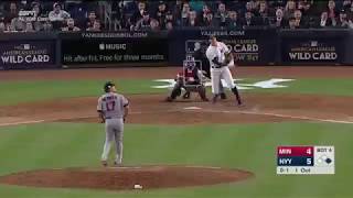 Aaron Judge Wild Card Two-Run Home Run in Post-Season Debut - Yankees v Twins
