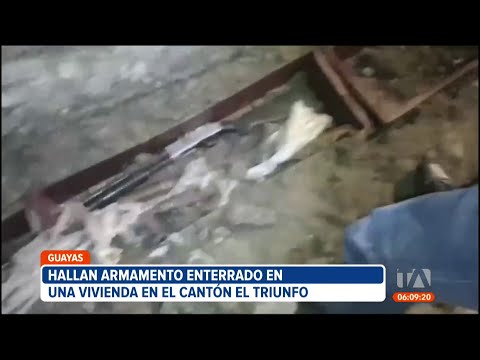Hallan armamento enterrado en una vivienda en El Triunfo, Guayas